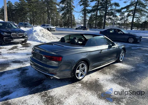 2018 Audi S5 Premium Plus z USA, uszkodzony, nr VIN WAUY4GF50JN001847